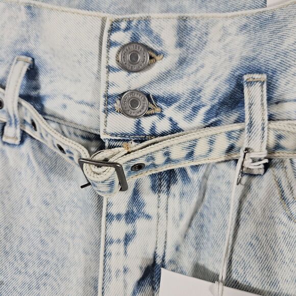 KanCan Ultra High Rise Rambler Denim Shorts Buttonfly Size 1/24 Distressed NWT - Picture 2 of 10